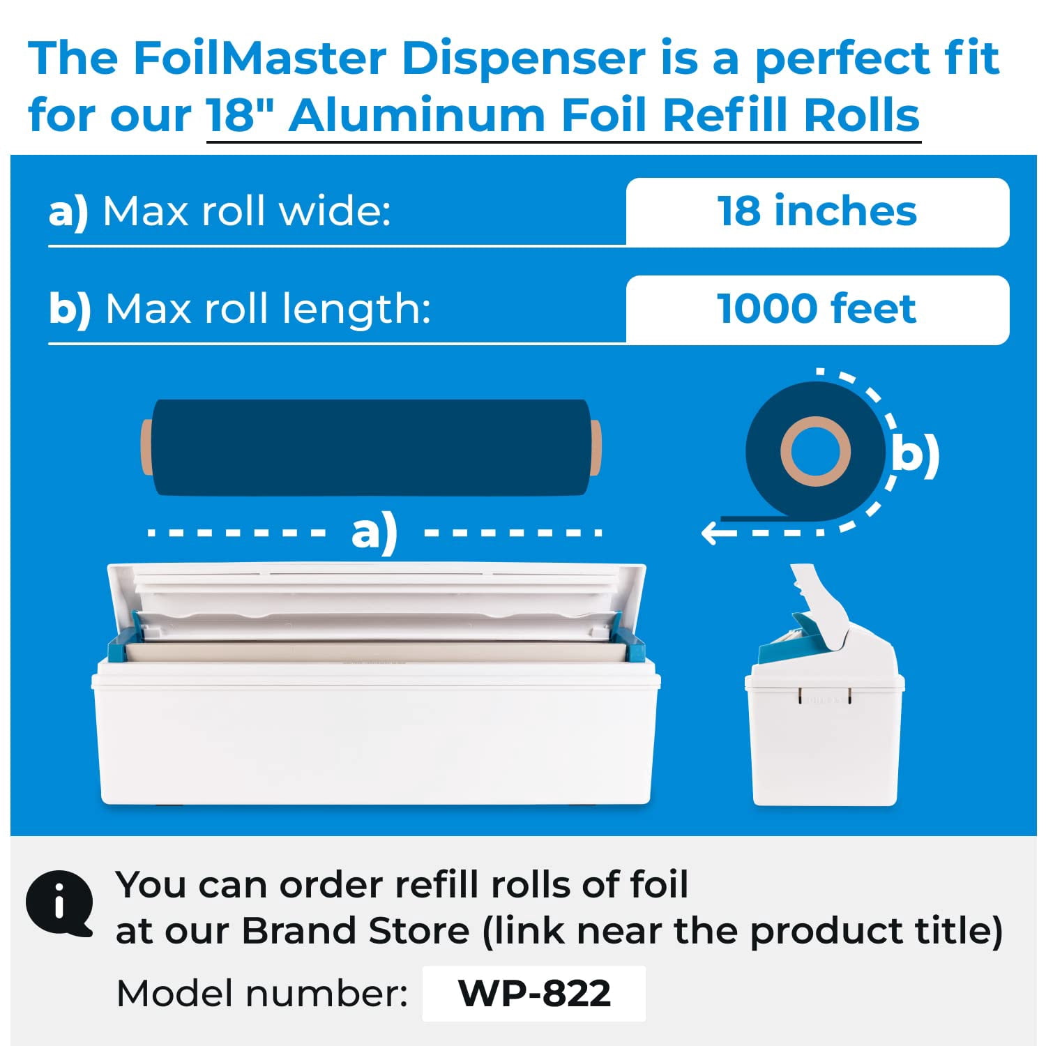 IDL Packaging WP-179DA 12" FoilMaster Dispenser for Aluminum Foil Roll, White