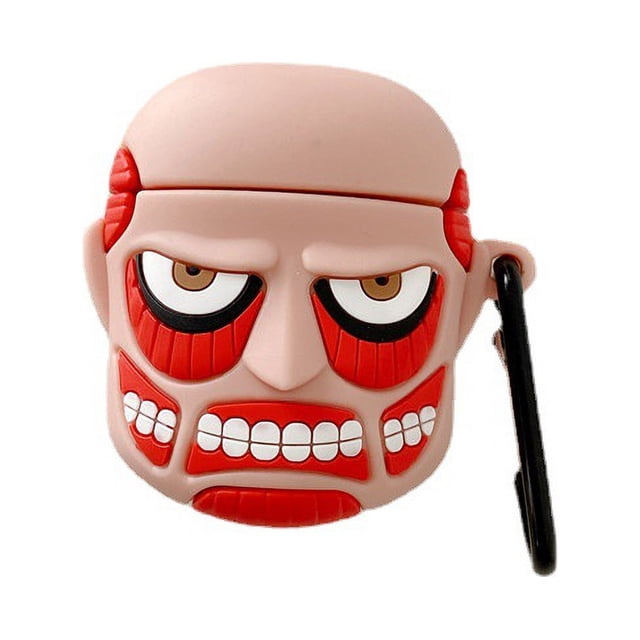 (titanio colosal) Estuche para auriculares LucaSng para AirPods 2 y 1, estuche protector de dibujos animados japoneses 3D para AirPods