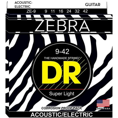DR Strings Zebra Acoustic Electric Lite (9-42)