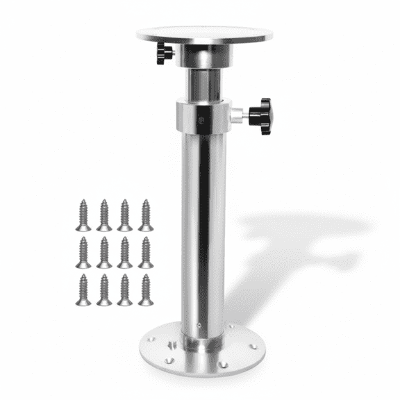 Adjustable Aluminum RV Boat Table Pedestal Leg, Detachable Stand Base for Marine Yacht and Caravan