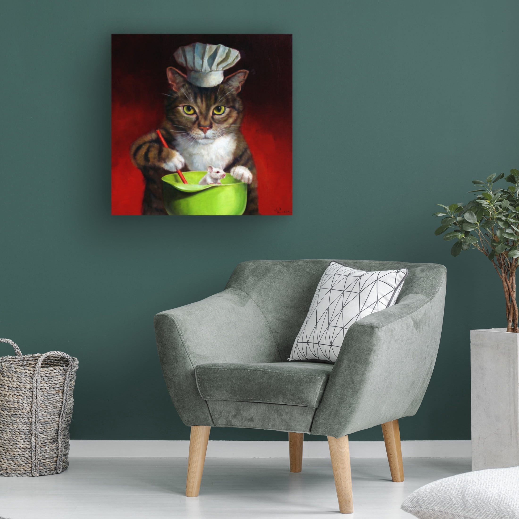 Canvas Wall Art - Lucia Heffernan 'Guest For Dinner' Wall Art for Living Room, Bedroom, or Office Décor by Trademark Fine Art - 14 x 14 Inches