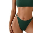 thumbnail image 3 of PNTUTB Fashionable Women's Two Piece Swimsuit Solid Color High Waisted Casual Bikini Set, 3 of 5