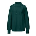 thumbnail image 5 of Brondbend Hoodie Sweatshirt for Women Pullovers Women Mock Neck Long Sleeved Solid Color Pocket Fashion Top with Drawstring Loose Fit Fall Winter Party Work Casual Top (Green), 5 of 6