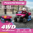 thumbnail image 3 of Joyracer 24 Volt Ride on Toys UTV 2 Seater with Remote Control, 4-Wheel Ride on Dump Truck w/ Tipping Bucket Trailer, Shovel, 3 Speeds,LED Lights, MP3/USB Music for Big Kid, Pink, 3 of 9