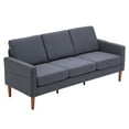 thumbnail image 7 of Dark Grey 3-Seater Modular Sofa, High-Quality Linen Fabric, Solid Wood Frame, 7 of 7
