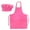 Hot Pink, variant on Toptie Cotton Canvas Adjustable Apron Chef Hat Set for Men and Women-Black-L