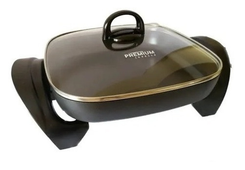 Premium -1200 W 12 inch Electric Skillet Non-Stick Coating High Domed Glass Lid - image 3 of 8