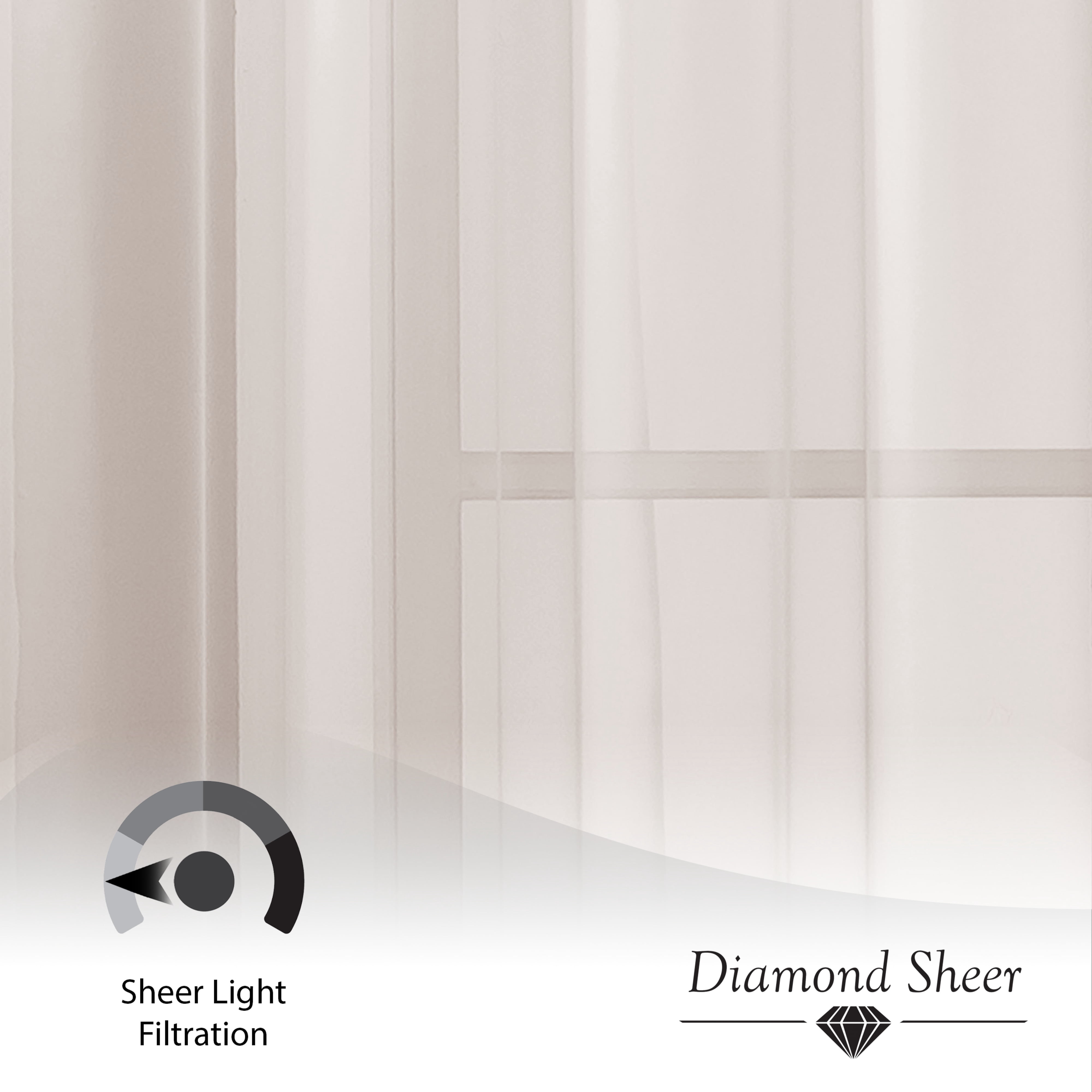 Window Elements Traditional, Contemporary, Farmhouse, Modern 1 Piece Sheer, Light Filtering Curtain Set