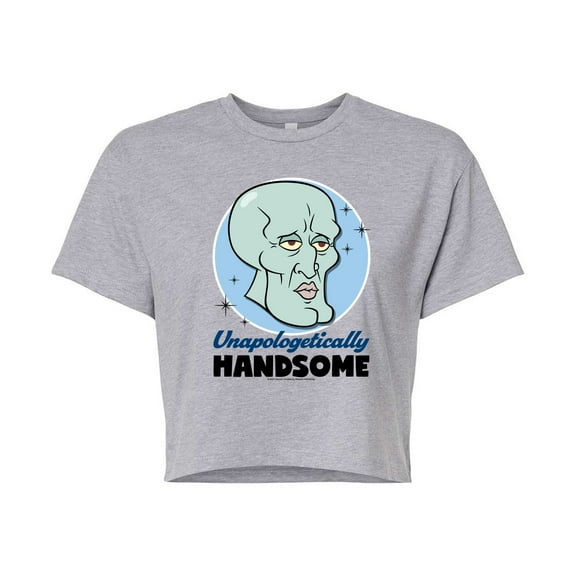 SpongeBob SquarePants - Unapologetically Handsome - Juniors Cropped Cotton Blend T-Shirt