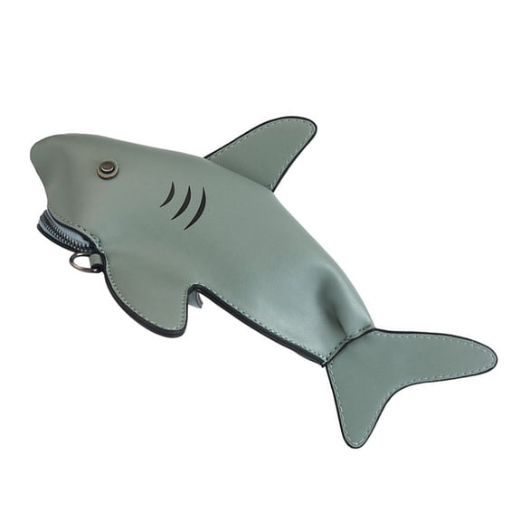 BESTYASH Ocean Fish Shoulder Bag Shark Shaped Purse Green Pu Material 1Pack For Women Casual Wear