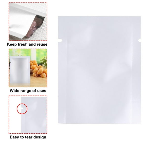 OUTAD 100pcs Aluminum Foil Mylar Bag Vacuum Sealer Food Storage Package Pouches Boil-able Freezable and Reusable High Reflection