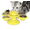 Yellow, variant on Nobrand Interactive Cat Entertainment Set with Rotating Disk & Feather Teasers, Blue