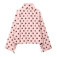 thumbnail image 4 of Sewkxo Colorful world Womens Polka Dot Jacket Drawstring Hem Button Front Cropped Lightweight Jacket Relaxed fit Coat with Pockets,Pink L, 4 of 6