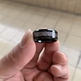 thumbnail image 4 of Wedding Rings For Men & Women. 8mm Black Tungsten Band Silver Purple Celtic, 4 of 7