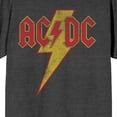 thumbnail image 5 of ACDC Vintage Lightning Bolt Logo Men's Charcoal Heather Crew Neck Short Sleeve T-shirt-Small, 5 of 5