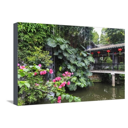 Garden Waterfall, Panxi Restaurant, Lichi Bay, Guangzhou, China Stretched Canvas Print Wall Art By Stuart
