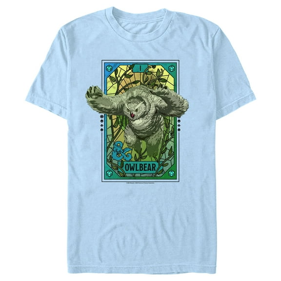 Men's Dungeons & Dragons: Honor Among Thieves Owlbear Tarot Card  Graphic Tee Light Blue Large