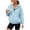 *Light Blue, variant on VBVC Women's Full Zip Up Hooded Sweatshirt , Casual Long Sleeve Coat For Women , Ladies' Loose Fit Athletic Hoodie with Pockets,Army Green,S-2XL