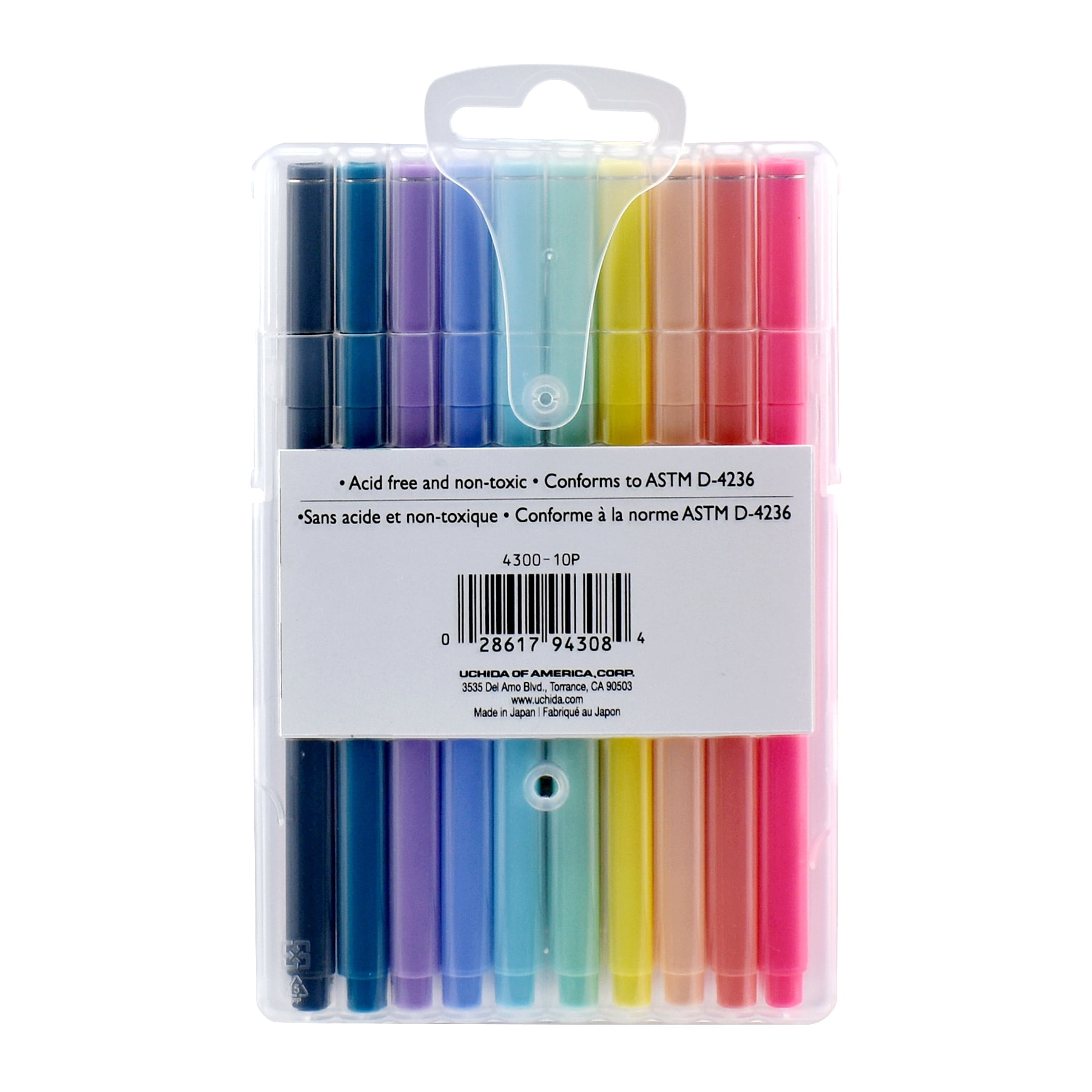 Marvy Uchida Le Pen Micro Fine Plastic Point Acid 10 Color Bright Set Lepen  for sale online