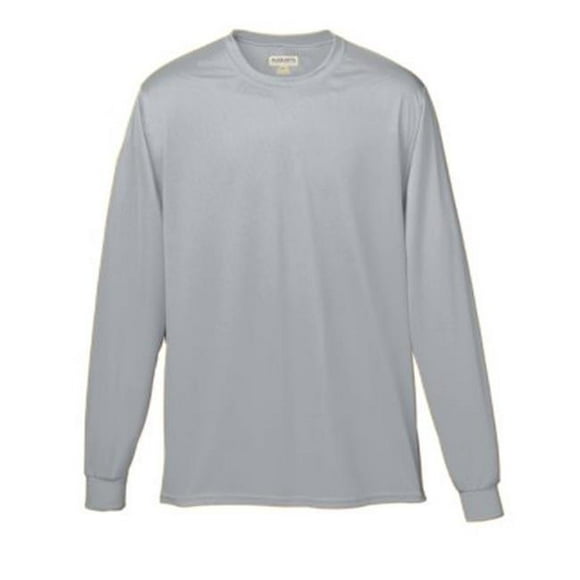 Augusta 788A Adulte Mèche à Manches Longues Tee&44; Silver - Extra Large
