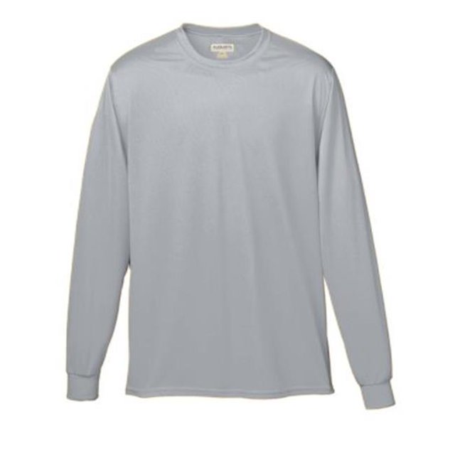 Augusta 788A Adulte Mèche à Manches Longues Tee&44; Silver - Extra Large