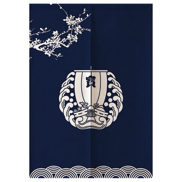 Cortina decorativa de estilo japonés con diseño de barco, media puerta, decoración para dormitorio y cocina, 85x120cm