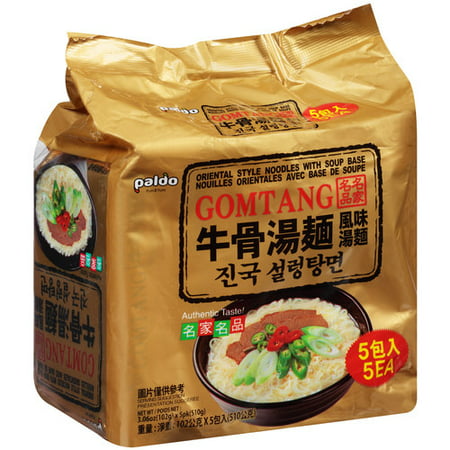 (5 Pack) Paldo Gomtang Beef Bone Broth Ramen, 3.6 (Best Korean Instant Noodles)