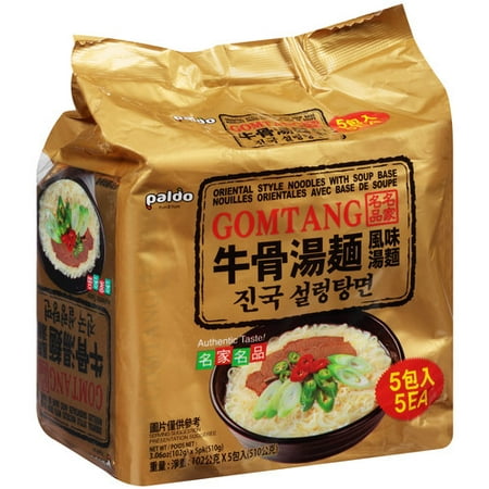 - (5 Pack) Paldo Gomtang Beef Bone Broth Ramen, 3.6 oz