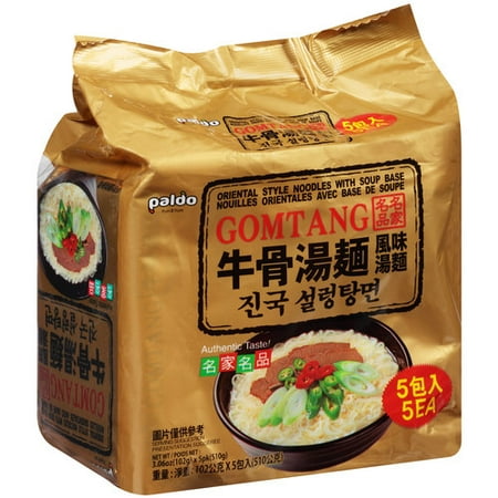 (5 Pack) Paldo Gomtang Beef Bone Broth Ramen, 3.6 (Best Korean Instant Ramen)