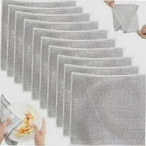10PCS Double Layer Non-Scratch Wire Dishcloths - Multipurpose Steel Wire Dish Towels for Wet & Dry Cleaning