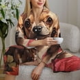 thumbnail image 6 of Picia Vintage Red Flower Chihuahua Pattern Women’s Long-Sleeve Sleepwear Set - Soft 2-Piece Loungewear with Pockets, Comfy PJs for Relaxing Nights-Medium, 6 of 7