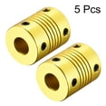 thumbnail image 2 of 5 Pcs 8mm to 8mm Aluminum Alloy Shaft Coupling Flexible Coupler L25xD20,Golden Tone, 2 of 4