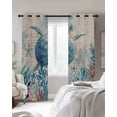 thumbnail image 3 of Summer Marine Life Blackout Curtains for Bedroom Living Room, Ocean Sea Turtle Starfish Coral Coastal Retro 72 In Long Thermal Insulated Room Darkening Drapes Grommet Window Treatments, 52 x 72 In, 3 of 9