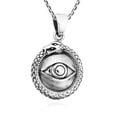 thumbnail image 3 of Mystical & Ancient Ouroboros Symbol w/ Eye Sterling Silver Necklace, 3 of 6