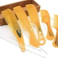 thumbnail image 6 of Magik 3~5 Pack Massage Tendon Comb Natural Amber Ox Horn Portable Hair Beard Unisex Tool Gift (5 Pack, Tendon Comb), 6 of 8