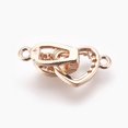 thumbnail image 3 of SNNROO 5Set Brass Micro Pave Cubic Zirconia Fold Over Clasps Flat Round Clear Real Platinum Plated 32mm Inner  4.5mm, 3 of 3
