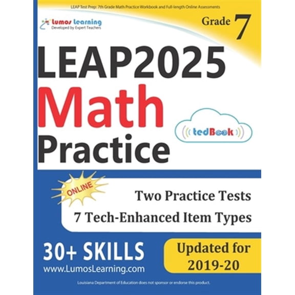 Pre-Owned Leap by Lumos Learning LEAP Test Prep: 7th Grade Math Practice Workbook and Full-length Online Assessments: LEAP Study Guide, Book 8, (Paperback)