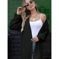 thumbnail image 2 of Women's Oversized Long Cardigan Sweaters Long Sleeve Split Open Front Drape Knit Duster Coat, 2 of 6