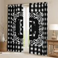 thumbnail image 2 of Feelyou Fashion Monogrammed E Curtains Pack of 2 (42x84 Each) for Teen, Bohemian Western Flower Curtains Blackout, Square Abstract Bedroom Curtains, Blackout Curtains Bedroom Decor, 2 of 6