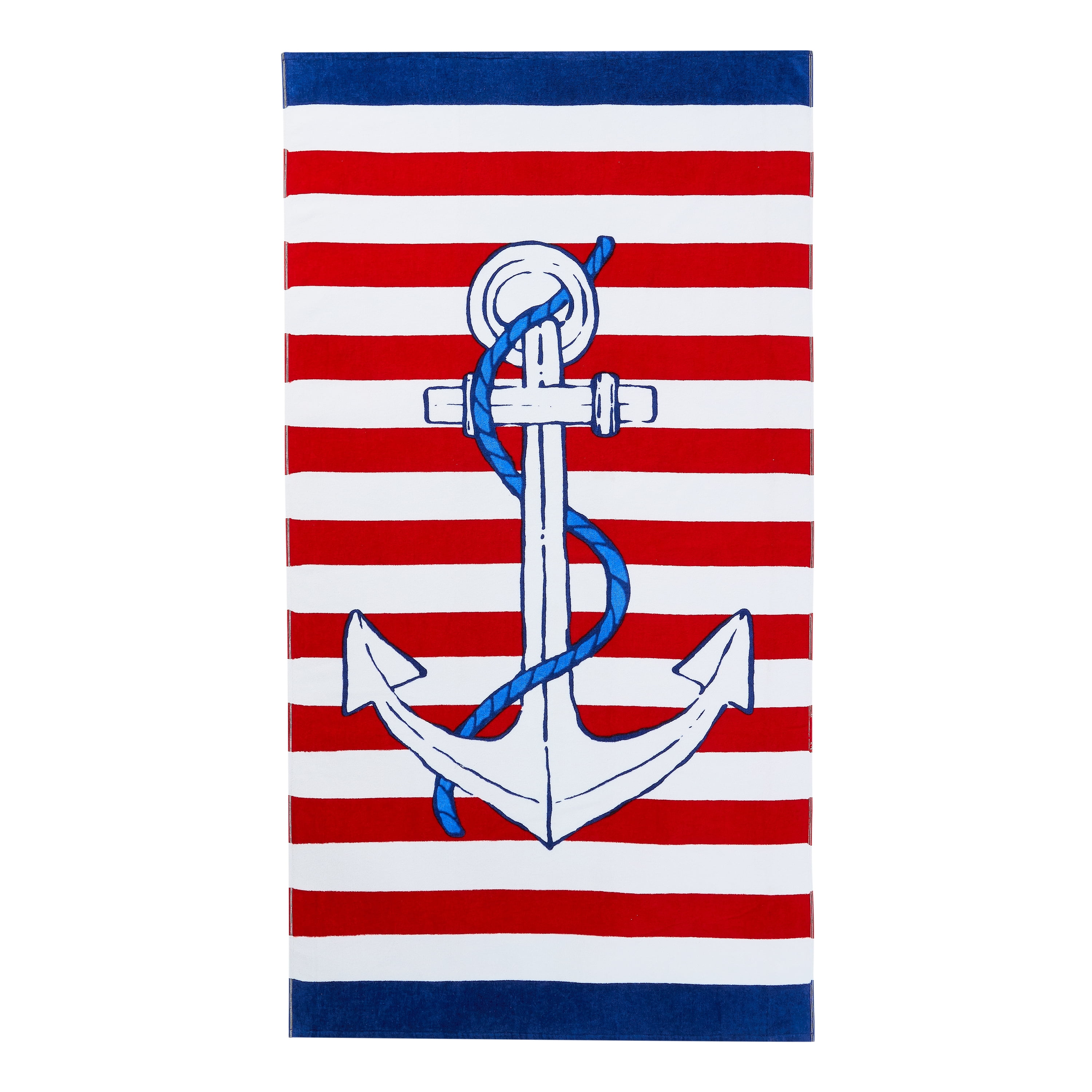 Mainstays Oversized Cotton MultiColor Beach Towel, Anchor