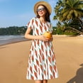 thumbnail image 4 of Balery Carrot Vestidos sueltos de manga corta para mujer, vestidos de verano 2025, vestidos casuales de corte A con vuelo., 4 of 6