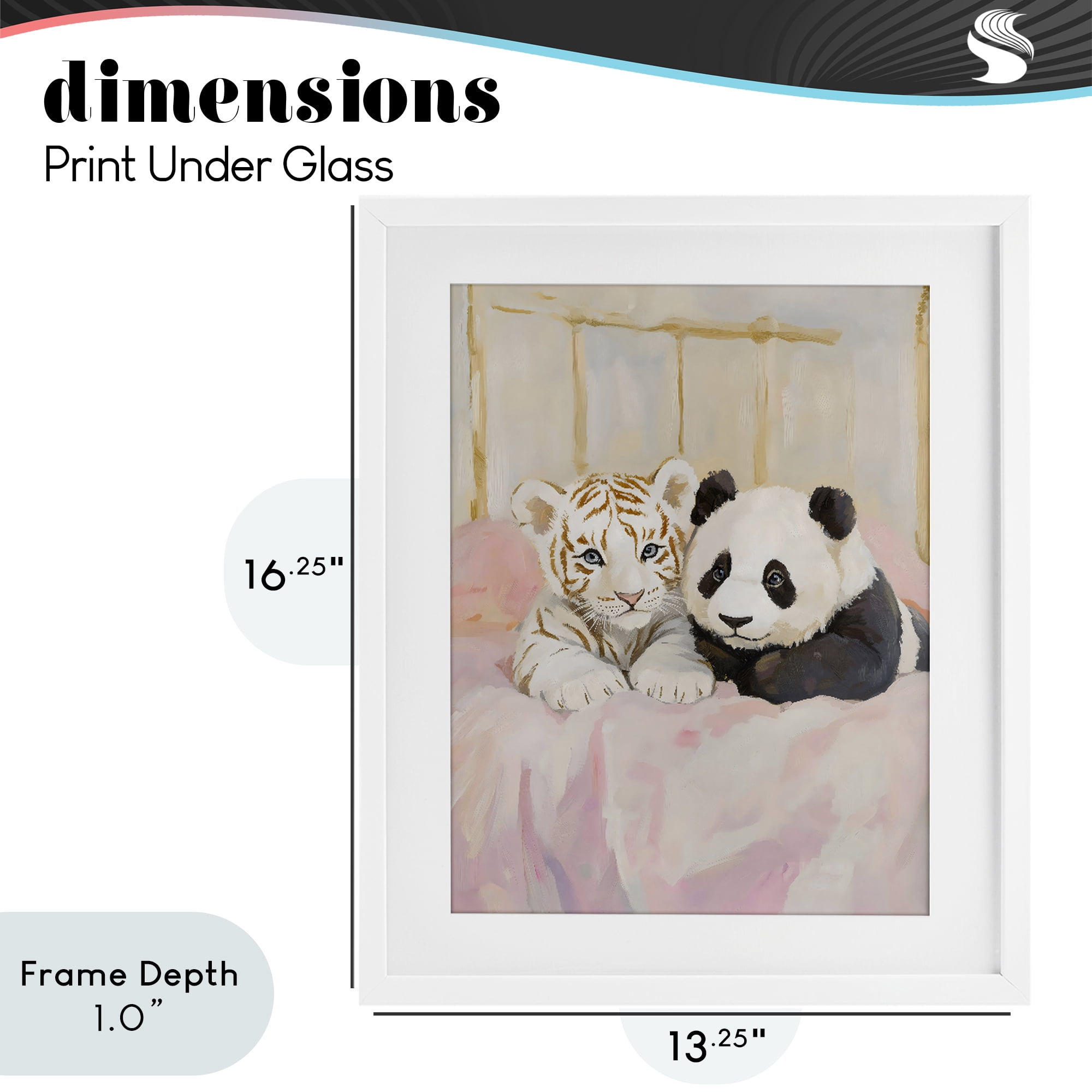 Stupell Industries Baby Panda & Tiger Cuddles White Framed Print Under Glass, design by The Prints Vibe