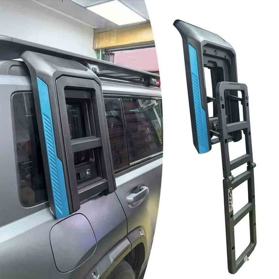 Blue Foldable Liftable Ladder Protective Frame Fits for Chery Jetour T1/T2 2023 2024 2025 Install On Your Original Roof Rack Specific Support (Yellow)