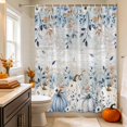 thumbnail image 6 of Thanksgiving Shower Curtains for Bathroom, Fall Blue White Pumpkin Leaves Wood Plank Waterproof Fabric Shower Curtain, Decorative Bathroom Curtain for Bathtub, 72"x84", No Hooks Included, 6 of 9