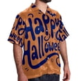 thumbnail image 2 of Halloween Font Men's Short Sleeve Hawaiian Shirt, Casual Printed Button Down Beach Tops, Summer Poplin Spread Collar Unisex Button Down Shirts, 2 of 6