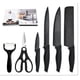thumbnail image 1 of Juego de cuchillos profesionales HappyWare acero inoxidable negro 6 pzs, 1 of 4