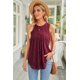 thumbnail image 2 of ABPHQTO Camiseta sin mangas con encaje rojo para mujer, 2 of 5