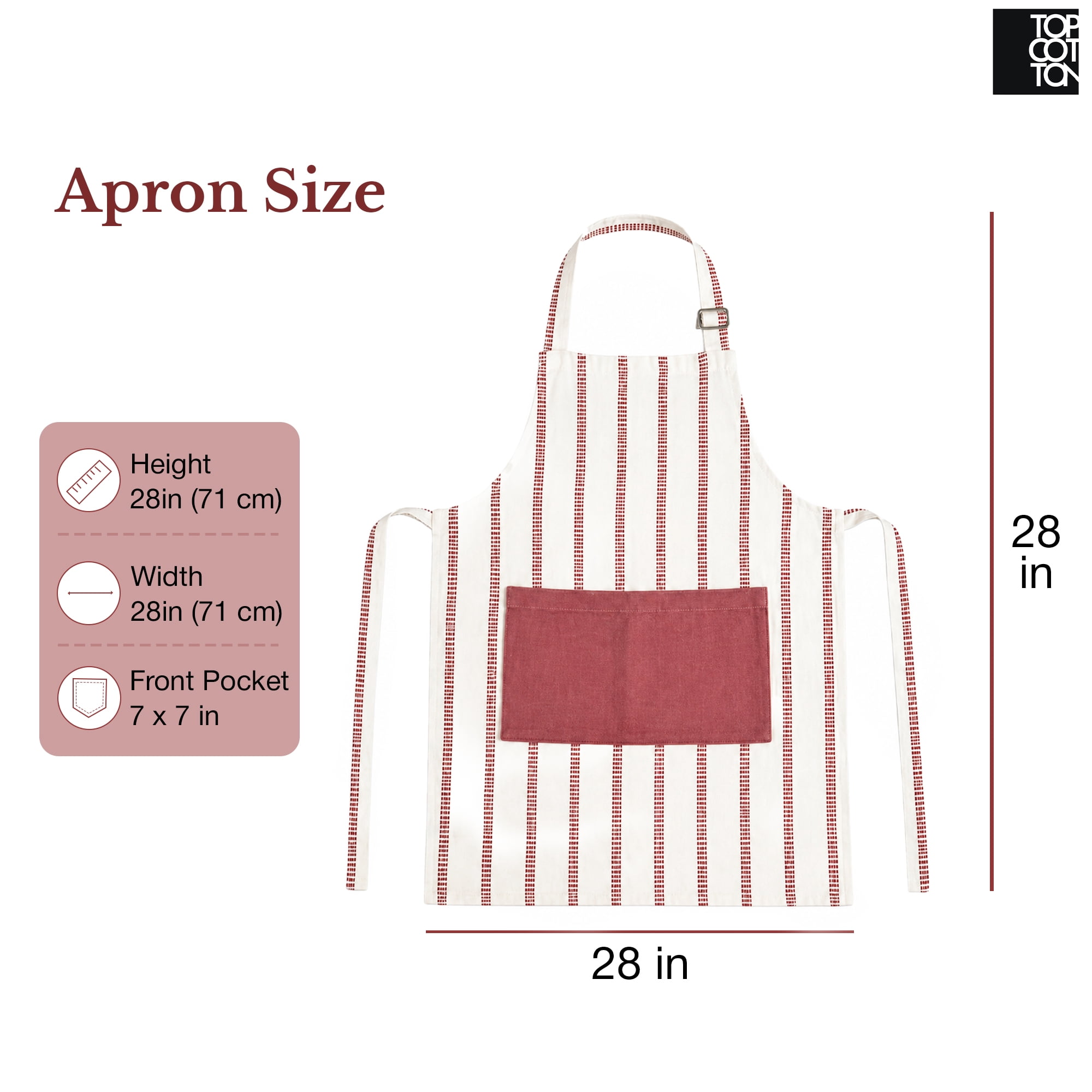 Top Cotton 20 Piece Kitchen Linen Set, Cotton Kitchen Towels, Dishcloths, Apron, Oven Mitts and Pot Holders (Maroon)