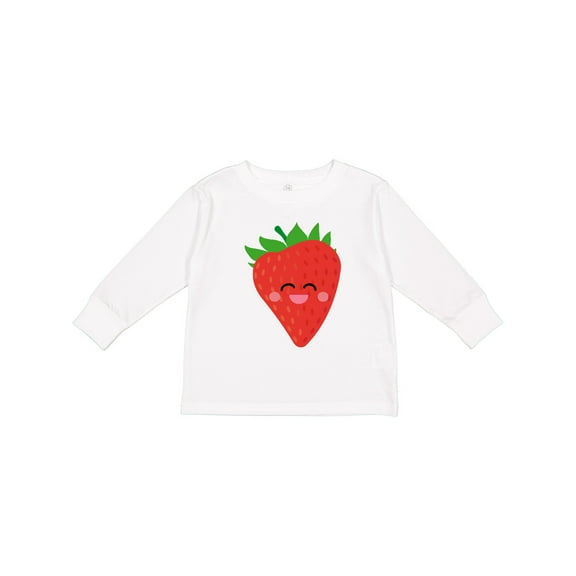 Inktastic Strawberry Kawaii Boys or Girls Long Sleeve Toddler T-Shirt
