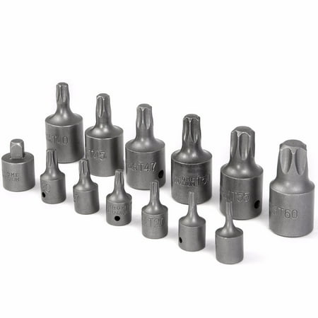 STKUSA 15Pcs Crv Dr. Torx Driver Socket Bit Set 1/4 inch & 3/8 (Best Socket Set Brand)